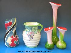 Large Crown Ducal Charlotte Rhead Art Deco jug,