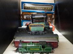 Twenty four Hornby, Lima, Airfix and Graham Farish 00 gauge locomotives, carriages and wagons,