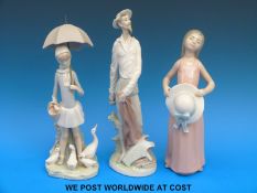 Three Lladro figures to include Don Quixote,