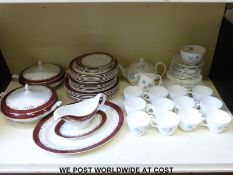 A Wedgwood 'Ice Rose' tea set and another dinner service