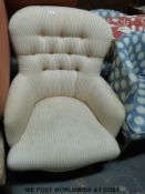 Ten upholstered tub and other chairs and a stool