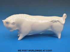 A Wedgwood Bull by Arnold Machin, very early example with impressed and printed marks including A.M.