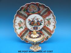 A Royal Crown Derby lidded pot pourri (14cm tall) and an Imari charger with scalloped edge
