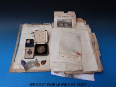 A quantity of 1930's motor-cycling competition memorabilia relating to J.A.