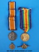A pair of WWI medals awarded to 25277 Pte W.H. Bryant E.