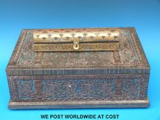 A vintage French 'Outsider Tourcoing' hinged metal box together with a scribe's box