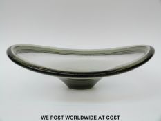 Per Lindstrand for Holmegaard smoked glass dish,