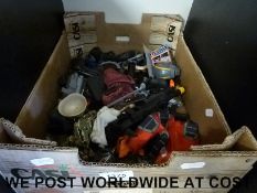 A large collection of Action Man figures, hovercraft,