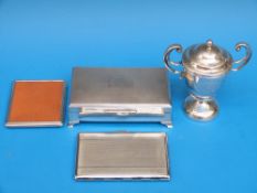 A hallmarked silver cigarette case engraved to lid 'Mrs Goodridge from some of her WVS friends'