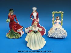 Four Royal Doulton figures Lily, Blossomtime,