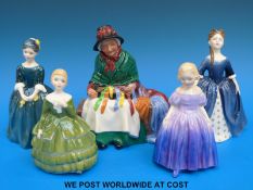 Royal Doulton figurines including Silks and Ribbons, Belle, Marie etc.