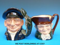 Two Royal Doulton character jugs Old Charley D5420 (15.2cm tall) and The Lobster Man D6617 (22.