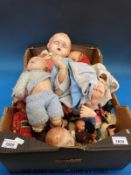 A collection of dolls to include minature examples, 'Six Million Dollar Man',