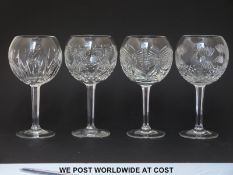 Four pairs of Waterford Crystal toasting goblets from the Millennium collection decorated with