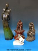 A resin figure 'The Kiss', WWI figure,