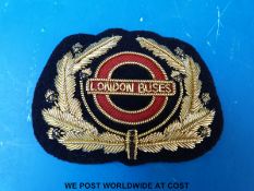 A London Buses Chief Inspector's bullion wire cap badge