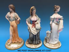 Three Capodimonte figurines, all signed to base B Merli,
