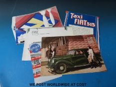 A quantity of 1920s / 1930s and similar Fiat motor car brochures to include 525-S,