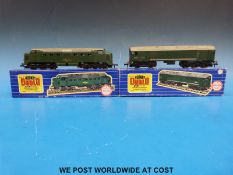 Two Hornby Dublo 00 gauge British Rail diesel locomotives CO - CO 3232 and CO-BO D5713 3233 both in