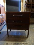 An Art Deco chest of three drawers (W68 x D42 x H79cm)