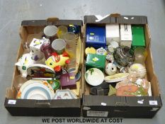 A collection of glass, china and ceramics to include pieces by Shelley, Clarice Cliff,