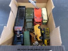 Ten Dinky Toys and Dinks Supertoys diecast model vehicles including buses, Foden lorry,
