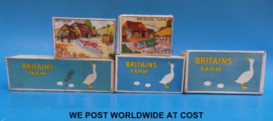 Five Britains Farm diecast model vehicles and accessories, Horse Roller with Man 9F,