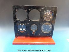 An aircraft instrument panel, possibly ex link trainer,