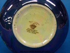 A Crown Devon bud vase decorated with a sailing ship (23cm tall)