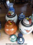 A collection of Republic period urns and Chinese decorated jars