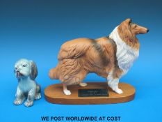 A Beswick Connoisseur model Collie 2581 (20cm tall) together with Lollopy Dog, model no. 454 (10.