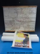 An Isle of Man Steam Packet poster, together with three further travel posters.