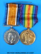 A pair of WWI medals awarded to 6797 Pte G A Bird 23 London Regiment