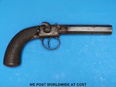 A John Blanch & Son hammer action percussion pistol with 4