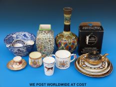 A collection of ceramics including Gouda vase, George Jones Abbey bowl, Royal Doulton vase,