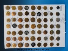 A card containing sixty three Military Hunt and Hunt Club buttons including Household Brigade,