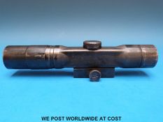 A German WWII GW (Gewehr) ZF4 sniper scope by DOW (Optitechna) stamped to one side GW ZF 4 dow