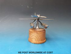 A Schneider Trophy Supermarine S6 aeroplane vintage car mascot, length 14.