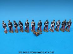 Twelve lead model foot soldiers in 19thC uniform,