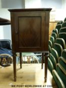 A late 19th or early 20th century mahogany pot or bedside cupboard (W40.