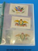 A folder of various WWI silk, photographic and other postcards including RFC,