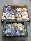 A quantity of blue and white and other ceramics including Spode Italian, George Jones,