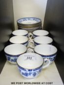 A collection of Wedgwood blue and white tea ware