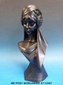 A carved stone bust of Scheherazade, sized E.