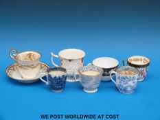 A collection of 18th / 19thC teacups including Caughley, Miles Mason, Minton,