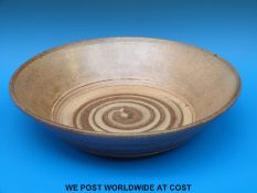 A Wobage Farm studio pottery bowl by Patria Davis (40cm diameter)