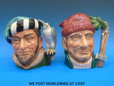 Two Royal Doulton large character jugs The Lumberjack D6610 and The Falconer D6533