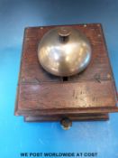 British Railways signal box block tapper bell with examination label 8/1/1943