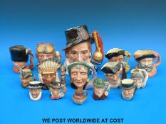 A collection of Royal Doulton character jugs to include The Sleuth, The Fortune Teller,