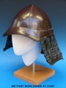 A Japanese Edo period Kabuto with neck shield to rear